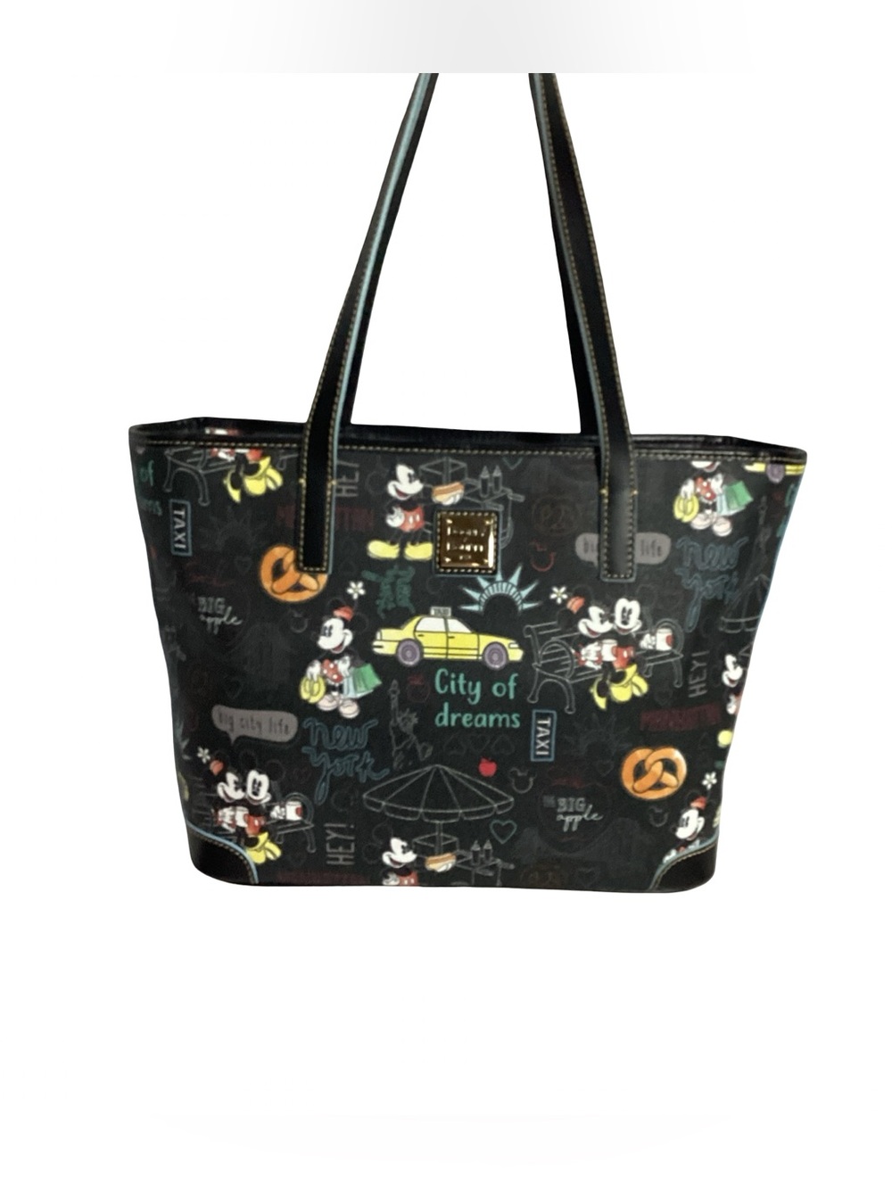 Dooney & Bourke Disney Mickey & Minnie Mouse New York City Icons Tote Bag EUC